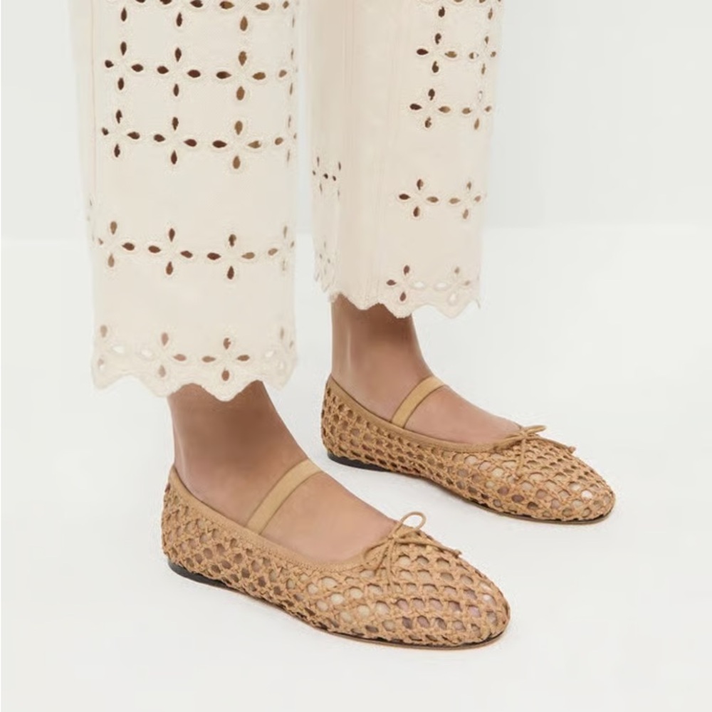 Loeffler Randall Woven Camel Mary Jane Flats